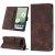 Skin-friendly Google Pixel 6A Wallet Stand Case with Wrist Strap Coffee