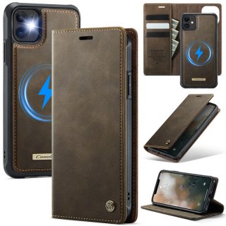 CaseMe iPhone 11 2-in-1 Magnetic Wallet Case – Wireless Charging & RFID Blocking Coffee