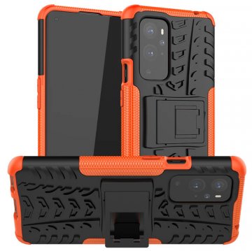 OnePlus 9 Pro Hybrid Rugged PC + TPU Kickstand Case Orange