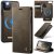 CaseMe iPhone 12/12 Pro 2-in-1 Magnetic Wallet Case – Wireless Charging & RFID Blocking Coffee