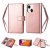 iPhone 13 Wallet 9 Card Slots Magnetic Case Rose Gold