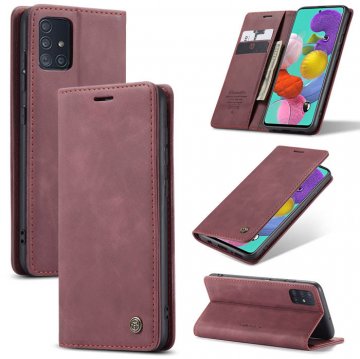 CaseMe Samsung Galaxy A51 Wallet Magnetic Kickstand Case Red