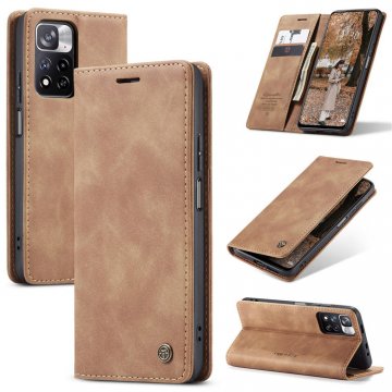 CaseMe Xiaomi Poco X4 NFC Wallet Magnetic Case Brown
