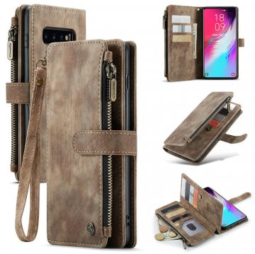 CaseMe Samsung Galaxy S10 Plus Wallet Kickstand Case Coffee