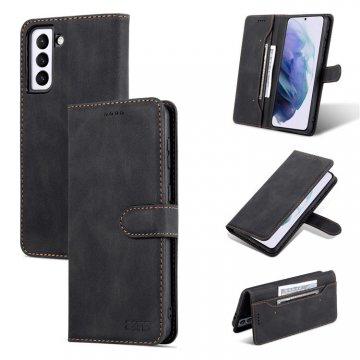AZNS Samsung Galaxy S21 Wallet Magnetic Kickstand Case Black
