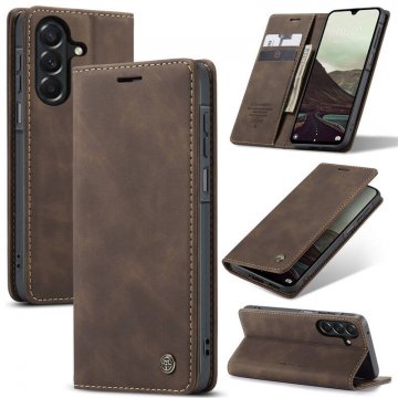CaseMe Samsung Galaxy A27 Wallet Magnetic Suede Leather Case Coffee