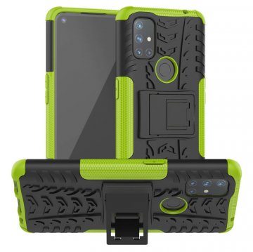 OnePlus Nord N10 5G Hybrid Rugged PC + TPU Kickstand Case Green