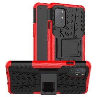 OnePlus 8T Hybrid Rugged PC + TPU Kickstand Case Red