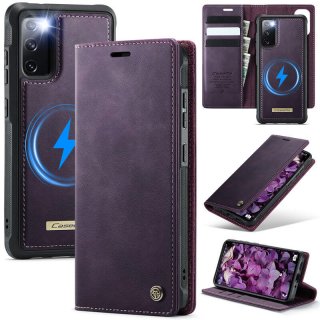 CaseMe Samsung Galaxy S20 FE 2-in-1 Magnetic Wallet Case – Wireless Charging & RFID Blocking Purple