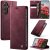 CaseMe Samsung Galaxy S25 Plus Magnetic Wallet Case with RFID Blocking Red