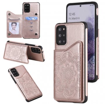 Samsung Galaxy S20 Plus Embossed Wallet Magnetic Stand Case Rose Gold