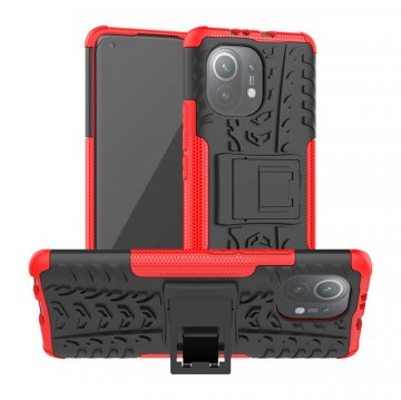 Xiaomi Mi 11 Hybrid Rugged PC + TPU Kickstand Case Red