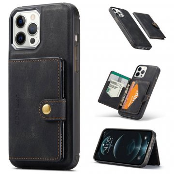 iPhone 12 Pro Magnetic Detachable Card Pocket Wallet Stand Case Black