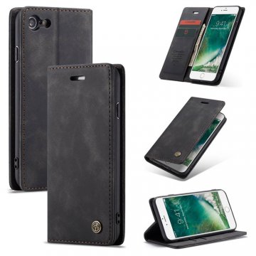 CaseMe iPhone 7/8 Wallet Stand Magnetic Flip Case Black