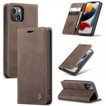 CaseMe iPhone 13 Mini Wallet Kickstand Magnetic Case Coffee