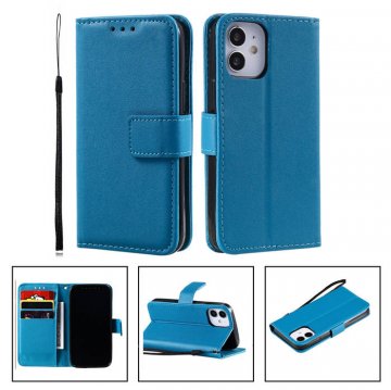 iPhone 12 Mini Wallet Kickstand Magnetic PU Leather Case Sky Blue