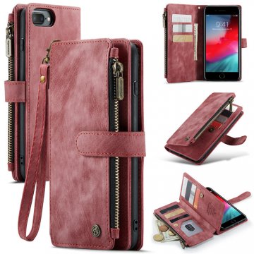 CaseMe iPhone 7 Plus/8 Plus Wallet Kickstand Retro Case Red