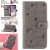 iPhone XS/X Embossed Cat Bee Wallet Magnetic Stand Case Gray