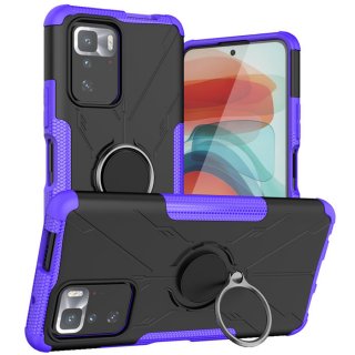 Xiaomi Redmi Note 10 5G Hybrid Rugged Ring Kickstand Case Purple