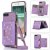 Bling Crossbody Wallet iPhone 7 Plus/8 Plus Case with Strap Purple