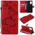 OnePlus 8T Embossed Butterfly Wallet Magnetic Stand Case Red
