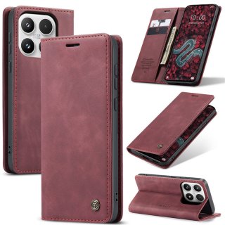 CaseMe Xiaomi 17 Wallet Magnetic Suede Leather Case Red