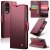 CaseMe Samsung Galaxy S25 Edge Wallet RFID Blocking Magnetic Buckle Case Red