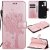 Motorola One Fusion Embossed Tree Cat Butterfly Wallet Stand Case Rose Gold