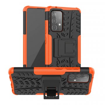 Samsung Galaxy A52 5G Hybrid Rugged PC + TPU Kickstand Case Orange