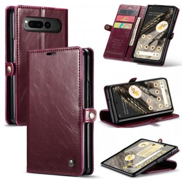 CaseMe Google Pixel Fold Wallet Magnetic Luxury Leather Case Red