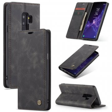 CaseMe Samsung Galaxy S9 Plus Wallet Magnetic Flip Case Black