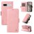 YIKATU Google Pixel 7A Skin-touch Wallet Kickstand Case Pink