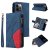 iPhone 12 Pro Max Zipper Wallet Magnetic Stand Case Blue