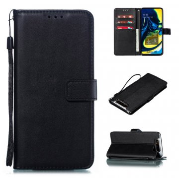 Samsung Galaxy A80 Wallet Kickstand Magnetic Leather Case Black