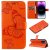 Embossed Butterfly Wallet Kickstand Magnetic Phone Case Orange