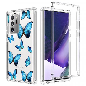 Samsung Galaxy Note 20 Ultra Clear Bumper TPU Blue Butterfly Case