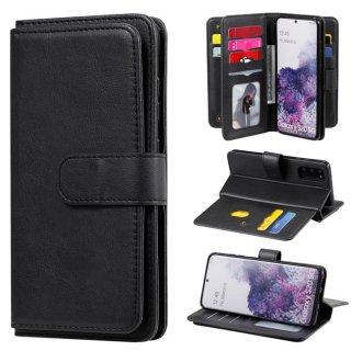 Samsung Galaxy S20 Multi-function 10 Card Slots Wallet Case Black