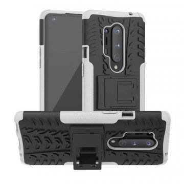 OnePlus 8 Pro Hybrid Rugged PC + TPU Kickstand Case White