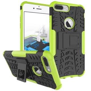 Hybrid Rugged iPhone 8 Plus/7 Plus Kickstand Shockproof Case Green