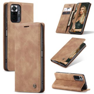 CaseMe Xiaomi Redmi Note 10 Pro/Note 10 Pro Max Wallet Stand Case Brown