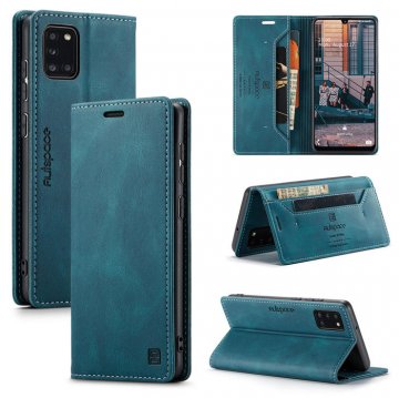 Autspace Samsung Galaxy A31 Wallet Magnetic Case Blue
