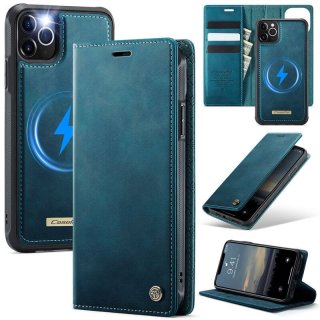 CaseMe iPhone 12/12 Pro 2-in-1 Magnetic Wallet Case – Wireless Charging & RFID Blocking Blue