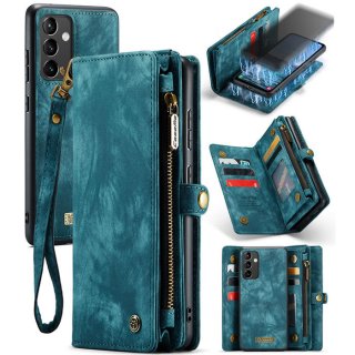 CaseMe Samsung Galaxy A54 5G Wallet Case with Wrist Strap Blue