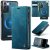 CaseMe Samsung Galaxy S21 FE 2-in-1 Magnetic Wallet Case – Wireless Charging & RFID Blocking Blue