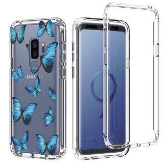 Samsung Galaxy S9 Plus Clear Bumper TPU Blue Butterfly Case