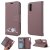 Huawei P20 Cat Pattern Wallet Magnetic Stand Case Brown