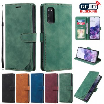Samsung Galaxy S20 Plus Wallet RFID Blocking Kickstand Case Green