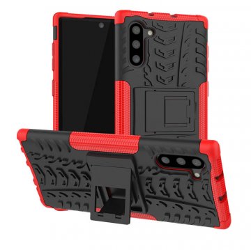 Samsung Galaxy Note 10 Hybrid Rugged PC + TPU Kickstand Case Red