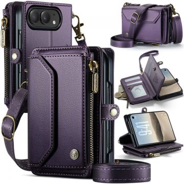 CaseMe iPhone Duo Crossbody Wallet Case with 6 Card Slots, RFID Blocking & Wireless Charging Purple