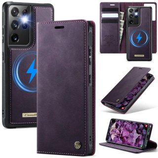 CaseMe Samsung Galaxy S21 Ultra 2-in-1 Magnetic Wallet Case – Wireless Charging & RFID Blocking Purple